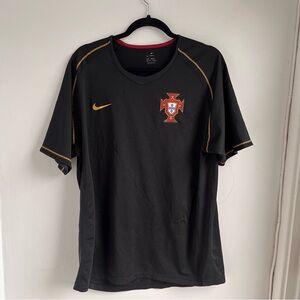 Portugal 2006-2008 Away Jersey Football Nike Rare! Black and‎ Gold